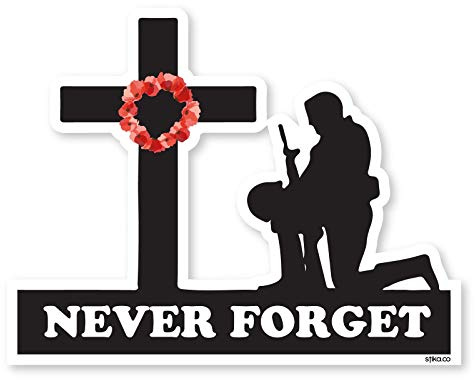 stika.co Extra Large – Lest We Forget Remembrance Day Sticker – Soldier & Poppy Design | Self-Adhesive Vinyl Decal for Cars, Walls, Laptops | XL – 50 x 40 cm (500 x 400 mm/approx. 20 x 15.7)