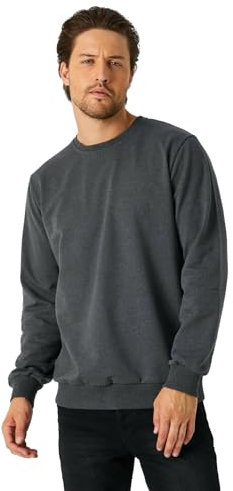 COMEOR Sweatshirt Herren Pullover Ohne Kapuze (Dunkelgrau M)