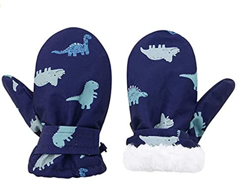 Innerternet Winterhandschuhe Kinder Wasserdichte Handschuhe Jungen Mädchen Kinderhandschuhe Skihandschuhe Thermohandschuhe Winddicht Fäustling mit Klettverschluss Schöner Druck für 1-6 Jahre