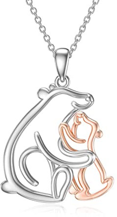 Bär Anhänger Kette 925 Sterling Silber Bär Mama Kind Halskette süßer Tier Eisbär Schmuck Geschenk für Mama Tochter