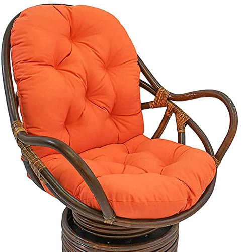 WANGYUXIN Drehsessel, Ersatzpolster,Outdoor/Indoor wasserdichte Gartenmöbel-Auflage, wasserdicht, drehbar, Schaukelstuhl, Stuhl, Terrasse, Garten, Hängekorb, Stuhlkissen,Orange,47,2 x 23,6 Zoll