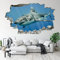 Kuletkear Wandtattoos 3D Durchbruch Wandsticker Mauerloch Selbstklebend Wandaufkleber, Hai B 120 x H 80 cm für Kinderzimmer Schlafzimmer Wohnzimmer