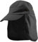Carnavalife Sonnenhut mit Nackenschutz für Herren, Damen, faltbar, verstellbar, mit Ohren, Camping und Gang, Unisex, Einheitsgröße (Schwarz)