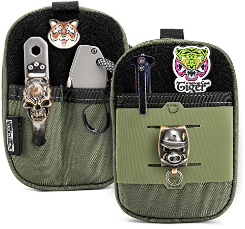 TACTICAL GEEK Block F Tragbare EDC Tasche, Kompakte Gürteltasche, Molle Pouch Organizer, Mehrzweck Geldbörse 500D Cordura Nylon für Vielseitige Ausrüstung & Karten Aufbewahrung-Grün
