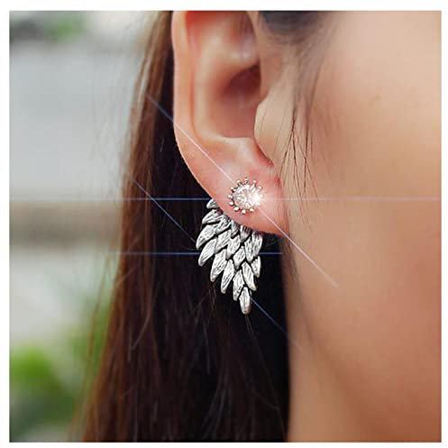 Dervivea Bohemia Engel Flügel Ohrringe Silber Feder Cz Ohrstecker Ohrringe Vintage Strass Flügel Ohrringe Kristall Flügel Ohrringe Schmuck Für Frauen Und Mädchen