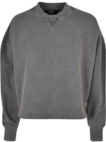 Urban Classics Damen Ladies Heavy Terry Garment Dye Crewneck darkshadow, M