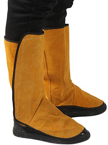 Yeeda Polainas de soldadura ignífugas, botas de seguridad, resistentes a la abrasión, ignífuga y herramientas de soldadura