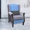 Hommdiy Ohrensessel Sessel Relaxsessel Armsessel Polstersessel Loungesessel Sofastuhl Relaxstuhl Stuhl Blaues Patchwork