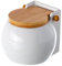PLUS HOME Salero de Cocina de Cerámica con Tapa Diseños Originales.(BLANCO)(13X12X11CM)