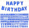 112-teiliges DIY-Glitzer-Banner-Set, personalisierbar, inklusive 107 Buchstaben und Zahlen, 3 Seile und 2 Lichtbuchstaben, Geburtstag, Babyparty (dunkelblau)