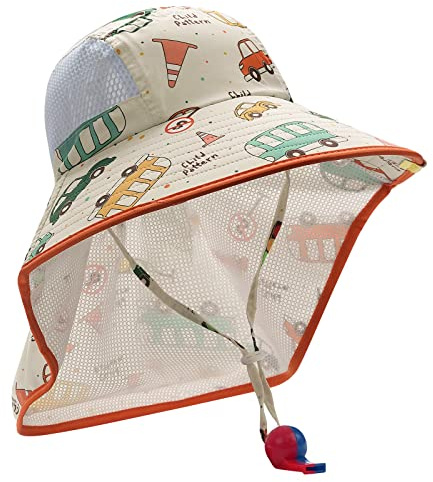 CLAPE Kids Sun Hat Mesh Sonnenhut Kinder UPF50+ Bucker Hat Fischerhut mit Nackenschutz Schnelltrocknend Outdoor Hut für Baby Mädchen Junge