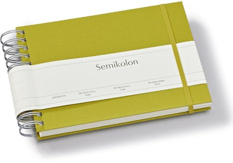 Semikolon 369983 Spiral Album Mini Mucho - 25x16 cm - Fotoalbum, 90 Seiten cremeweiß, Fotobuch, matcha hell-grün