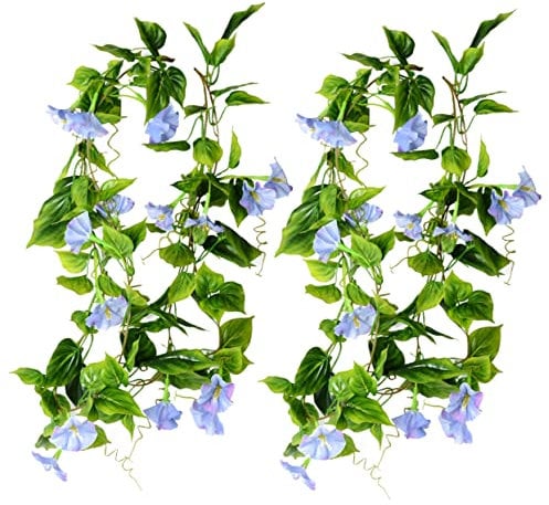 BESPORTBLE 2pcs Hanging Garden Decorations Artificial Vines Morning Glory Silk Hanging Plants Garland