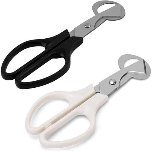 2 Pièces Ciseaux Oeuf De Caille, LYHURK Ciseaux à Œufs en Acier Inoxydable, Coupe-Coquille d'Oeuf, Oeuf Shell Cutter pour Couper les Œufs de Caille, Accueil Cuisine Restaurant (Noir et blanc)