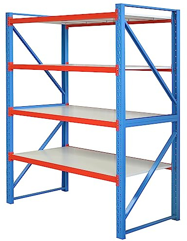 Vesalia Profi Steckregal 204 cm Hoch - 80 cm Tiefe (Hauptregal - Tiefe 80 cm - Breite 100 cm)