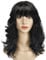 VIKSAUN lockiges Haarspitzen Kostüm Cosplay Perücke Sexy Langhaar Damen Frauen Perücke lockig gewellt Synthetische Haare Hitzebeständig Perücken für Tägliche Party Cosplay 70er (Schwarz)