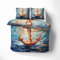 MOBEITI Anker Bettwäsche 220x240, Maritim Ankermotiv Wendebettwäsche, Weiche Kuschelige Mikrofaser Bettbezug Set 3teilig, 2 Kissenbezug 80x80, mit Reißverschluss