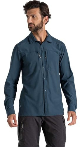 Craghoppers NosiLife Pro Long Sleeved Shirt V, S, Blue Stone BRK