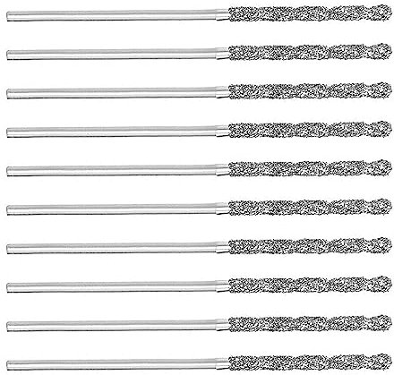 20Pcs 1mm/0.04Inch Diamond Twist Drill Bits High Speed Steel HSS for Glass Sea Shells Stone Tiles