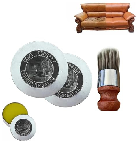 Wise Owl Möbelsalbe, Möbel Ledersalbe mit Pinsel Set, Lederrestauratoren Reparatur & Conditioner, Leder Reinigungsmittel Set für Möbel, Sofa (1 Bürste + 2 Salben)