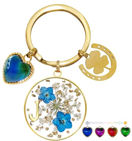 Famweylami Portachiavi Ragazza Personalizzato con Lettera, Portachiavi Donna con Iniziale, Iniziali Nome,Regalo per Moglie, Signore, Amici