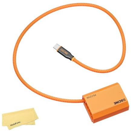 ZGCINE USB-C PD to FZ100 Dummy Battery Cable, Replacement for NP-FZ100 Battery for Sony A7III, A7IV, A7SIII, FX3, FX30, FX6, A7R V, A7C, A7C II, A7CR, A1, A9, A9 II, A6600, A6700, ZV-E1, ZV-10 II