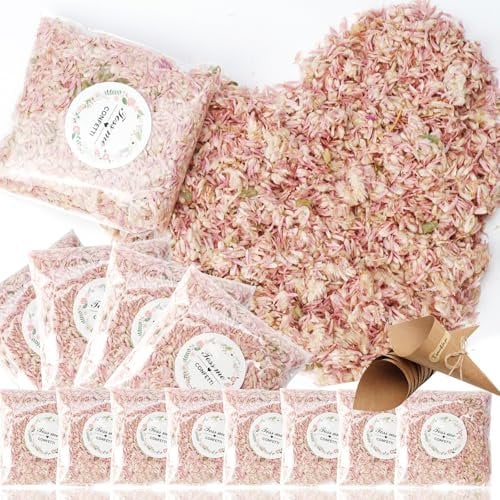 12 Packungen Blütenkonfetti Streublumen Hochzeit Getrocknet Blütenblatt biologisch Abbaubar Konfetti für Hochzeitsparty Feiern e Geburtstag Party DIY