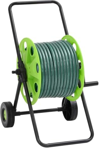 vidaXL Carrello Avvolgitubo Verde con Set Raccordi Tubo 0,75 30 m PVC
