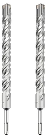 2 Pack 1 in x 12.2 in (25 x 310mm) SDS Plus Rotary Hammer Drill Bit, Masonry Drill Bit, 2 Pack Concrete Drill Bit for Concrete, Brick and Cement (1 in x 12.2 in (25 x 310mm))