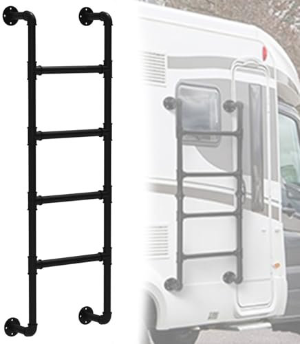 VFMVOYNZ Dachbodenleiter für Etagenbetten – Ausstiegsleiter für Kellerfensterschacht, sicher, Schwarze Notleiter aus Schmiedeeisen für den Brandschutz, Tragkraft 150 kg(A,2.8m)