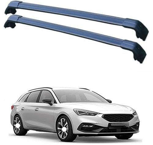 2 Stück für Seat Leon ST 5dr Estate 2017-2021 Aluminium Dachträger Relingträger,Dachgepäckträger Alu Relingträger,C
