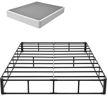 VEVOR Boxspringbett, Queen-Size-Bettgestell mit waschbarem Stofftuch, robuster Metallrahmen für Queensize-Bett, 22,9 cm Matratzenfundament, 1,587 kg maximale Tragkraft, einfache Montage, 79,1 x 59,6 x
