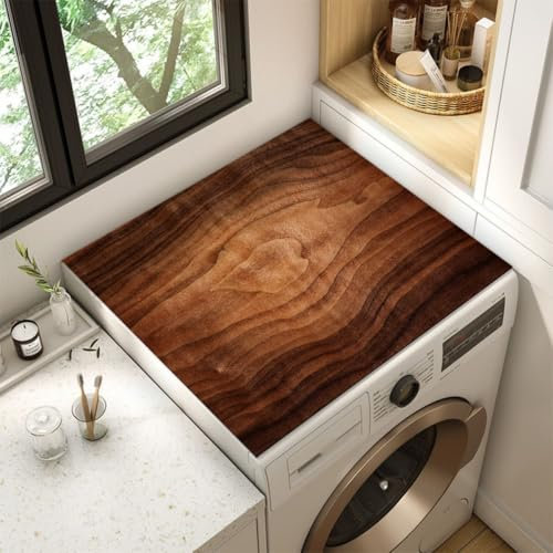 Antideslizante Funda para Lavadora,Veta De Madera,Cubierta Superior para Lavadora Y Secadora,Funda para FrigoríFico,Mat Multifuncional para Secadora De Ropa Y Lavadora Antipolvo (Color 2,60 x60 cm)