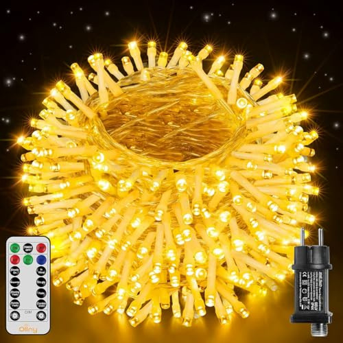 BELLALICHT Lichterkette außen 60M 480 LED, Lichterkette mit Fernbedienung 8 Modi Timer, IP44 wasserdicht Lichterkette outdoor mit Stecker für Innen Außen Party Hochzeit Ostern Garten Balkon(Warmweiß)
