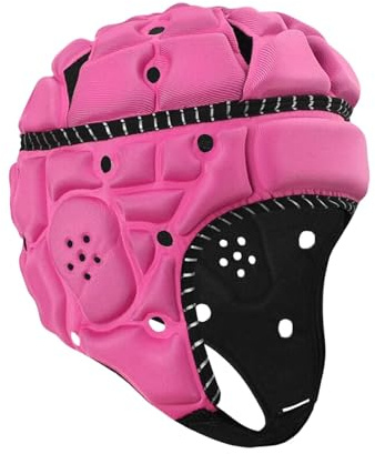 QSTDGVPW Casque de Rugby pour Enfants, Protection de Tête pour Le Rugby, Rembourrage Souple, Casque de Football Américain, pour Le Skateboard, Football América, Rose