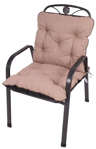 TexDeko® Ecolen Niedriglehner Auflage Outdoor Gartenstuhl 100x50cm Taupe | Gartenstuhlauflage für Niedriglehner, Outdoor, wasserabweisend, UV-beständig, Sitzpolster, Polsterauflage für Gartenstuhl