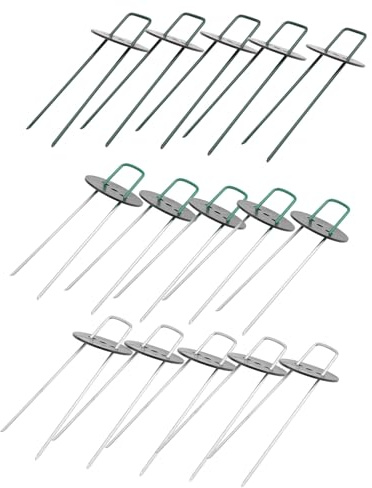 GLEAVI Piquets de Jardin de U 30 Pièces pour Gazon Artificiel, Fil de 3 Mm en Acier Inoxydable, Fixation de Pelouse et Membrane, Accessoires de Jardinage Résistants pour Extérieur,