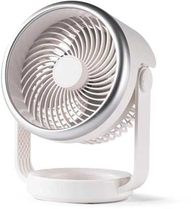 wonderlamp - Ventilador de Mesa Brisita, 4 Velocidades, Batería Recargable, 12H Autonomía, Compacto y Silencioso, Mini Ventilador Portátil para Escritorio