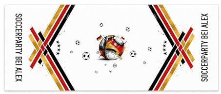 Herz & Heim® Personalisierter Tischläufer WM 2026 Deutschland – Tischdecke als Deko für Fußball Weltmeisterschaft 2026 mit Wunschtext – 2 Größen (40 x 100 cm)