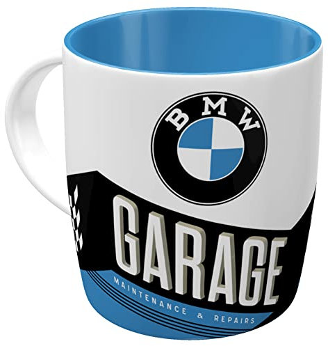 Nostalgic-Art Tasse à café rétro, 330 ML, Official License Product (OLP), BMW – Garage – Idée de Cadeau pour Fans de BMW, mug en céramique, Design Vintage