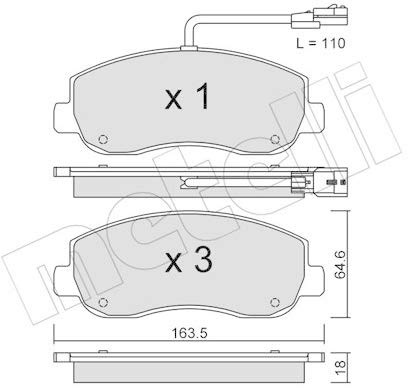 metelligroup 22-0898-0 Bremsbeläge, Made in Italy, Ersatzteile für Autos, ECE R90-zertifiziert, Kupferfrei