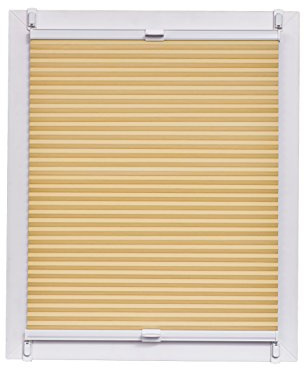 Sunlines Wabenplissee Made in Germany, Tageslicht, Klemmfix, Weisse Schiene, 90 x 150 Wabenplissee, Stoff, apricot, 90 x 2.3 x 150 cm, 1 Einheiten