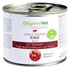 OrganicVet Katze Nassfutter Veterinary Single-Protein Rind, 6er Pack (6 x 200 g)