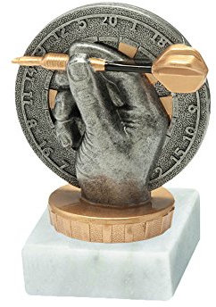 RaRu Dart-Pokal mit Wunschgravur und Resin-Klebefigur