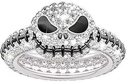 JeuliaJack Sally Sterling Silber Ringe für Herren Damen Kürbiskönig von Der Albtraum vor Weihnachten Schädel Ring Mode Schmuck Geschenk für Halloween (Jack Sally, 58 (18.5))