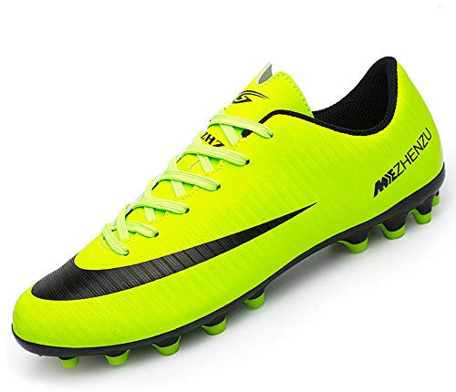 BOTEMAN Mens Football Shoes Breathable Boys Girls Soccer Trainers Cleats Professional Football Boots Unisex Green