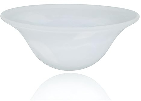 Weißer Wirbelglas-Lampenschirm, Ersatz für Stehleuchte – Lampenschirm für Stehlampen mit mittelgroßem Sockel (E26) – Glas-Lampenschirm – Stehlampenschirm – Ersatzglas (weißer Marmor)
