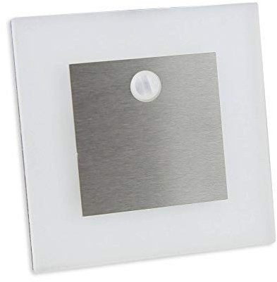LED Treppenbeleuchtung eckig mit Bewegungsmelder kaltweiß aus Aluminium Kunststoff 0,8W 12V - ideal als Wand-Beleuchtung Stufen-Licht Treppen-Licht Wandleuchte geeignet