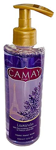 6 x Camay Lavande Flüssighandseife mit beruhigende Duft vom französischen Lavandel 300ml mit Spender
