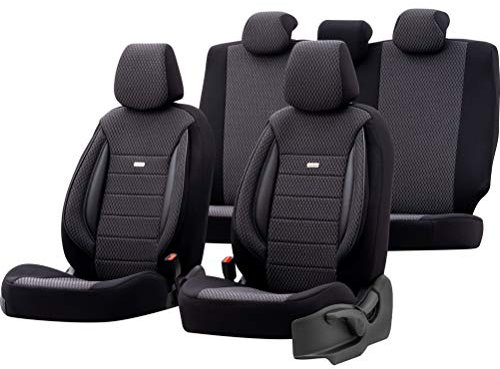 Universelle Stoff Sitzbezüge 'SelectedFit Sports' Schwarz - 11-Teilig- - kompatibel mit Side-Airbags
